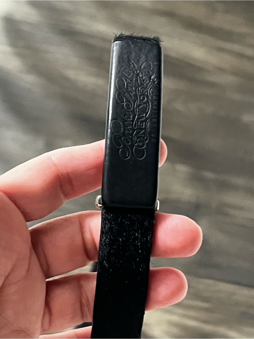 Brooks Brothers Black Hair-on-Hide Leather Belt with Embossed Buckle